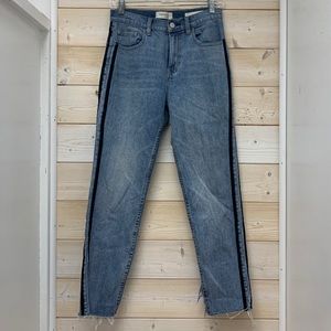 PacSun Vintage Icon Mom Jeans Navy Velvet Stripe